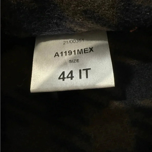 HARRIS WHARF LONDON EUC Gingham Belted Wool Maxi Coat Chocolate Brown Blue 10 44 - Picture 11 of 16